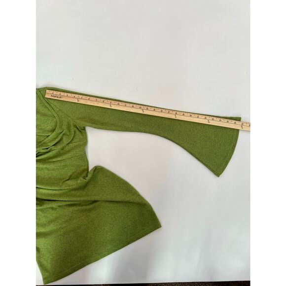 SHEIN SXY TWIST FRONT FLOUNCE SLEEVE BODYCON DRESS LIME GREEN SIZE M - Picture 11 of 13